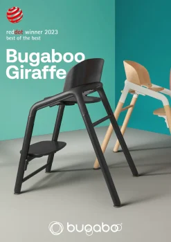 Hochstuhl 'Giraffe' warmes Holz / grau