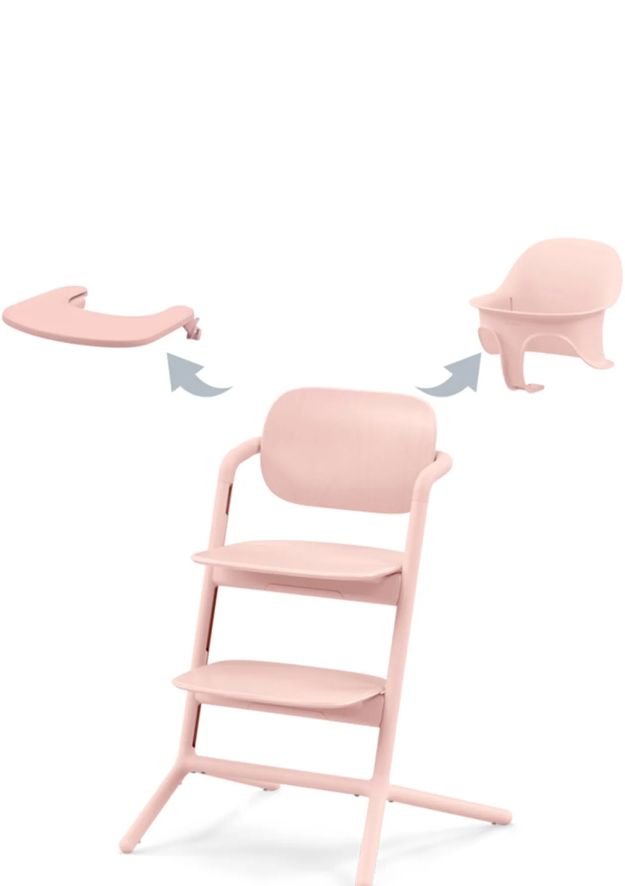 Hochstuhl 'Lemo' 3-in-1 Set Pearl Pink / Light Pink