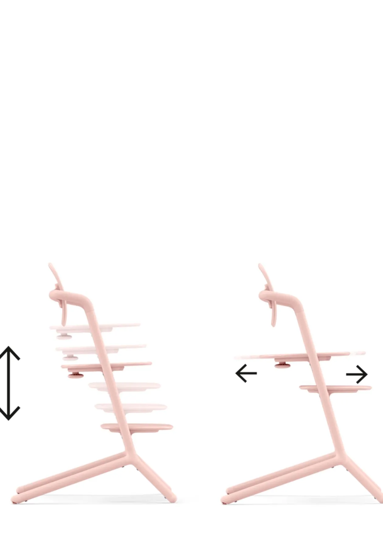 Hochstuhl 'Lemo' 3-in-1 Set Pearl Pink / Light Pink