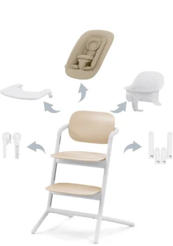 Hochstuhl 'Lemo' 4-in-1 Set Sand White / White