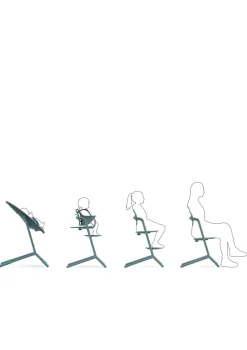 Hochstuhl 'Lemo' 4-in-1 Set Stone Blue / Mid Blue