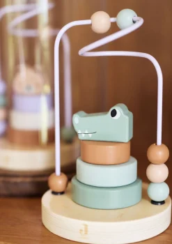 Holz Motorikschleife 'Jungle Jambo' Croco