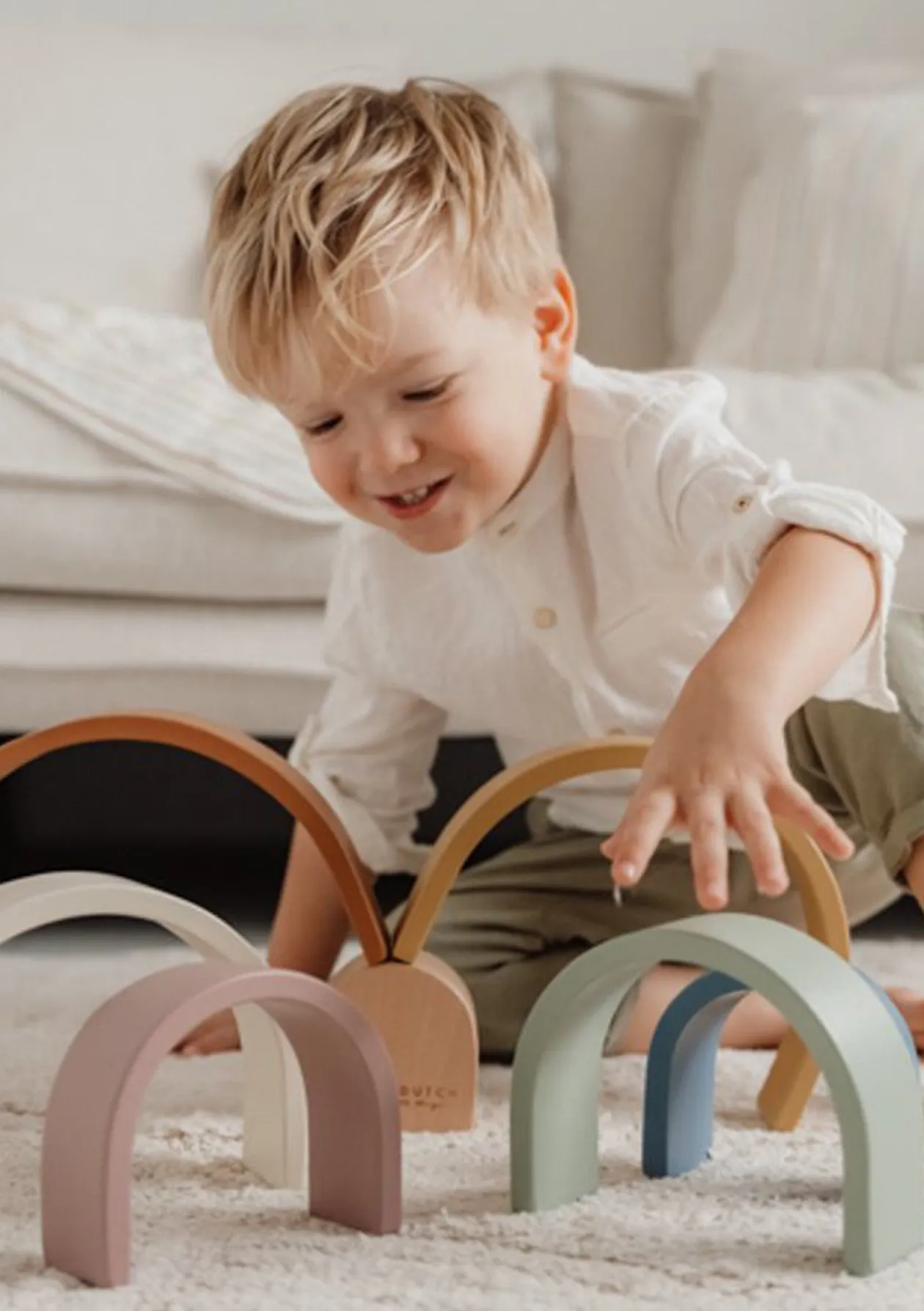 Holz Stapel-Regenbogen 'Vintage'