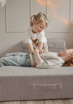 Hüpfpolster Cord Koala Grau