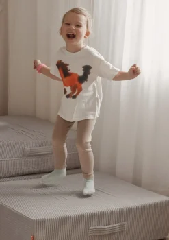 Hüpfpolster Cord Koala Grau