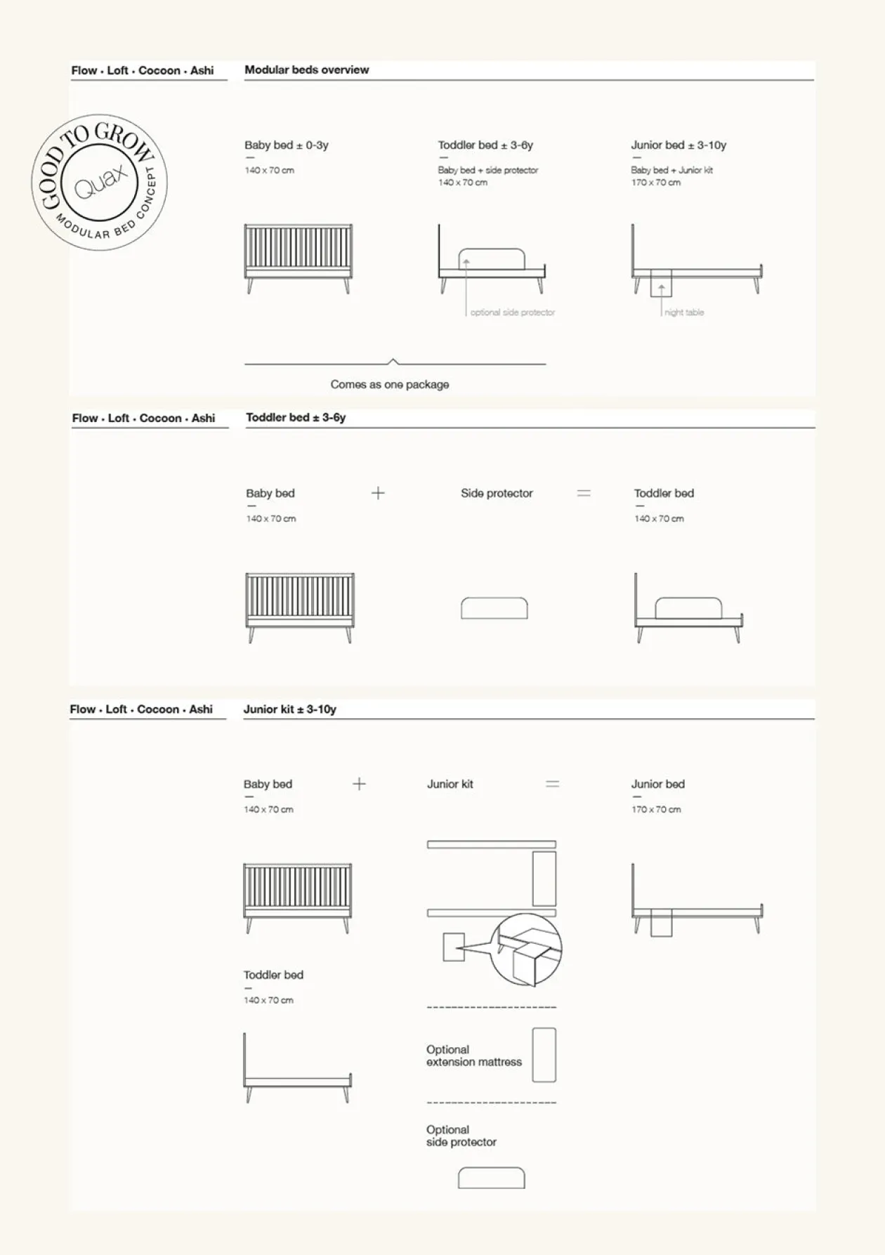 Junior Erweiterungsset 'Flow' Honey Ash