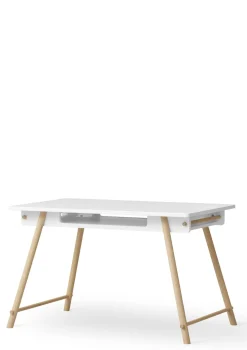 Junior Schreibtisch 'Camp' höhenverstellbar Weiß/Eiche