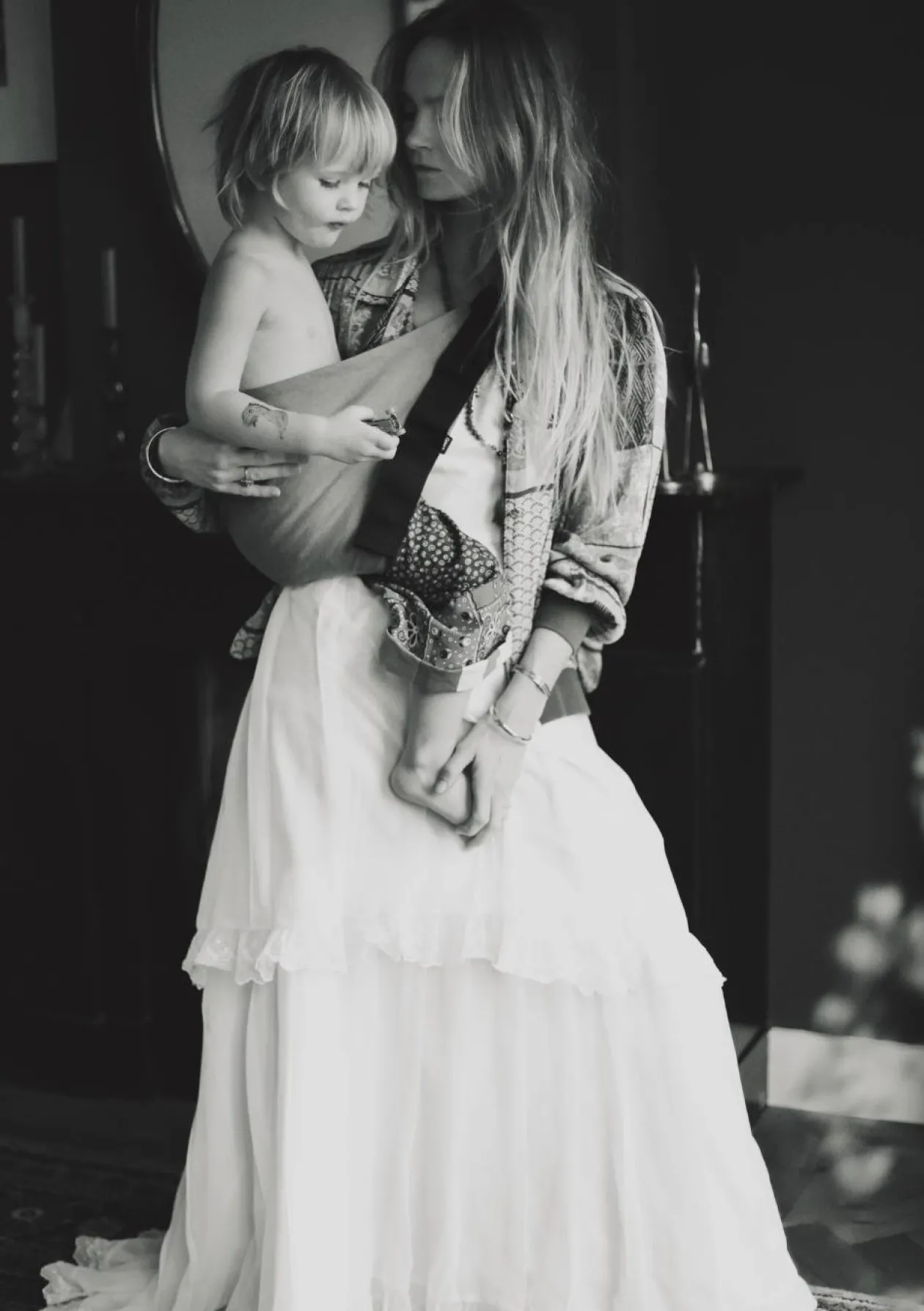 Kindertrage Leinen Camel