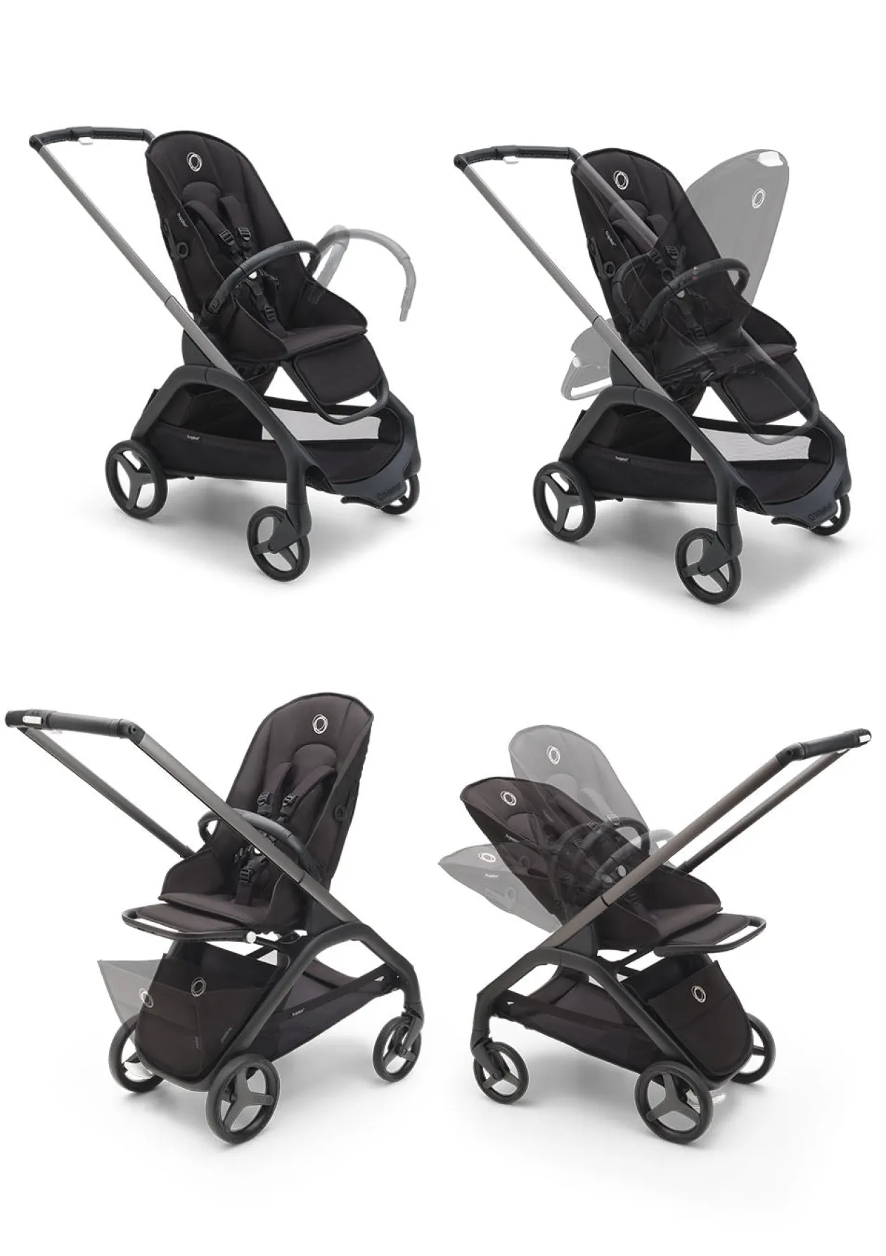 Kinderwagen 'Dragonfly – Styled by you' Schwarz / Grau Meliert