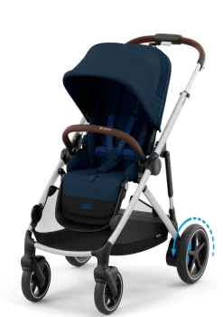 Kinderwagen 'e-Gazelle S' Silver / Ocean Blue