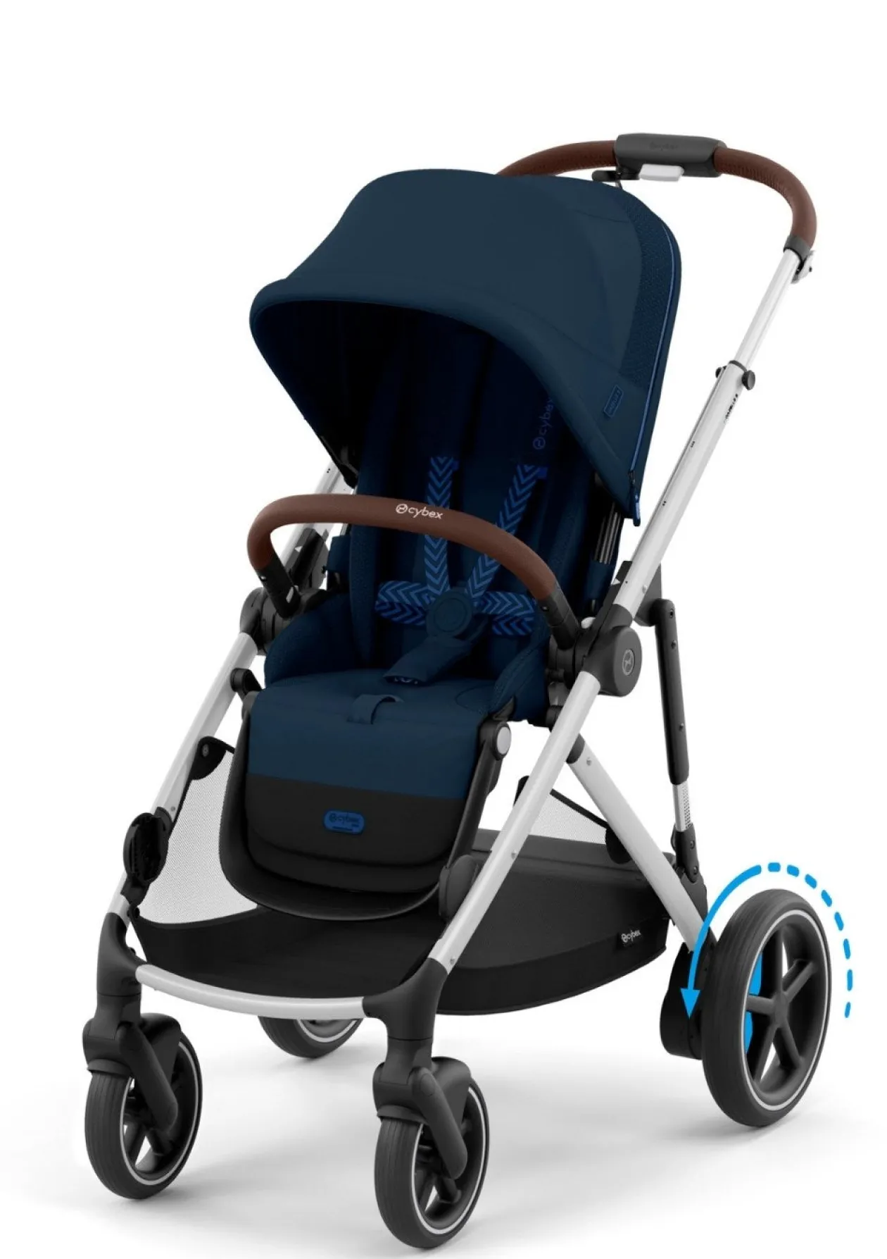 Kinderwagen 'e-Gazelle S' Silver / Ocean Blue