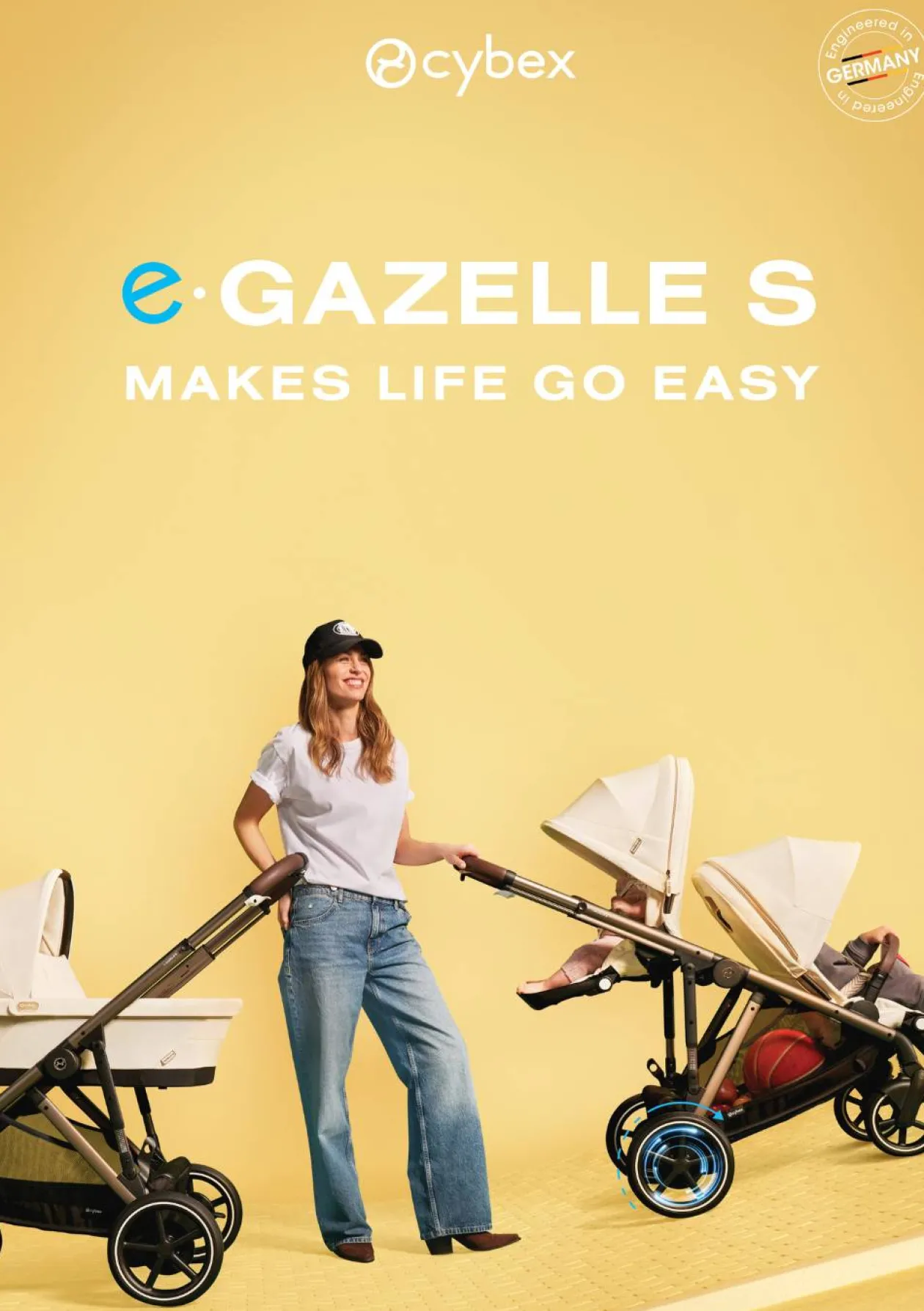 Kinderwagen 'e-Gazelle S' Silver / Ocean Blue