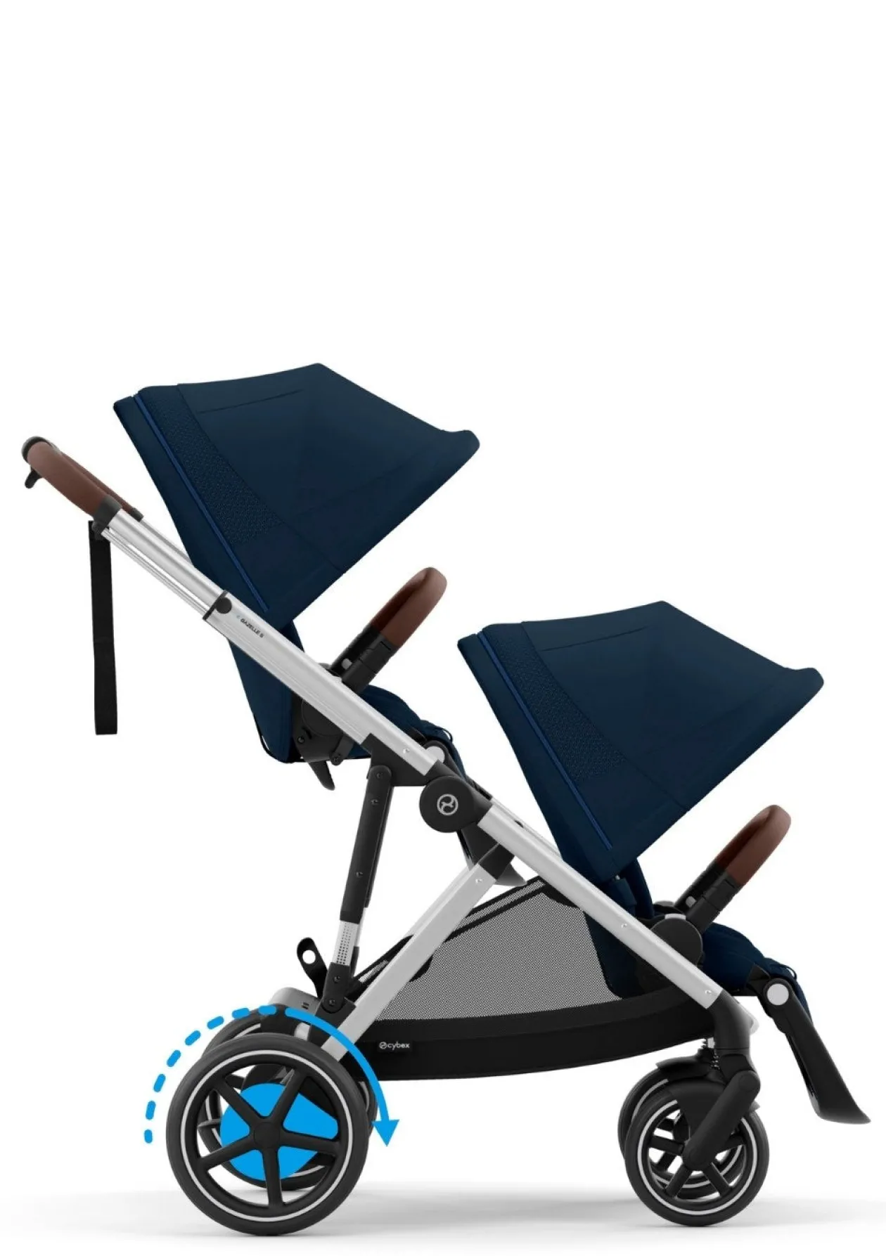 Kinderwagen 'e-Gazelle S' Silver / Ocean Blue