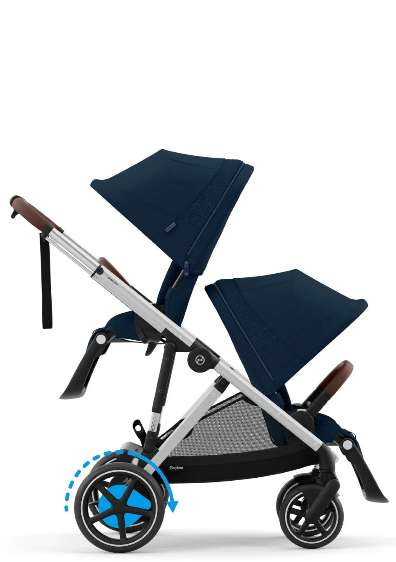 Kinderwagen 'e-Gazelle S' Silver / Ocean Blue