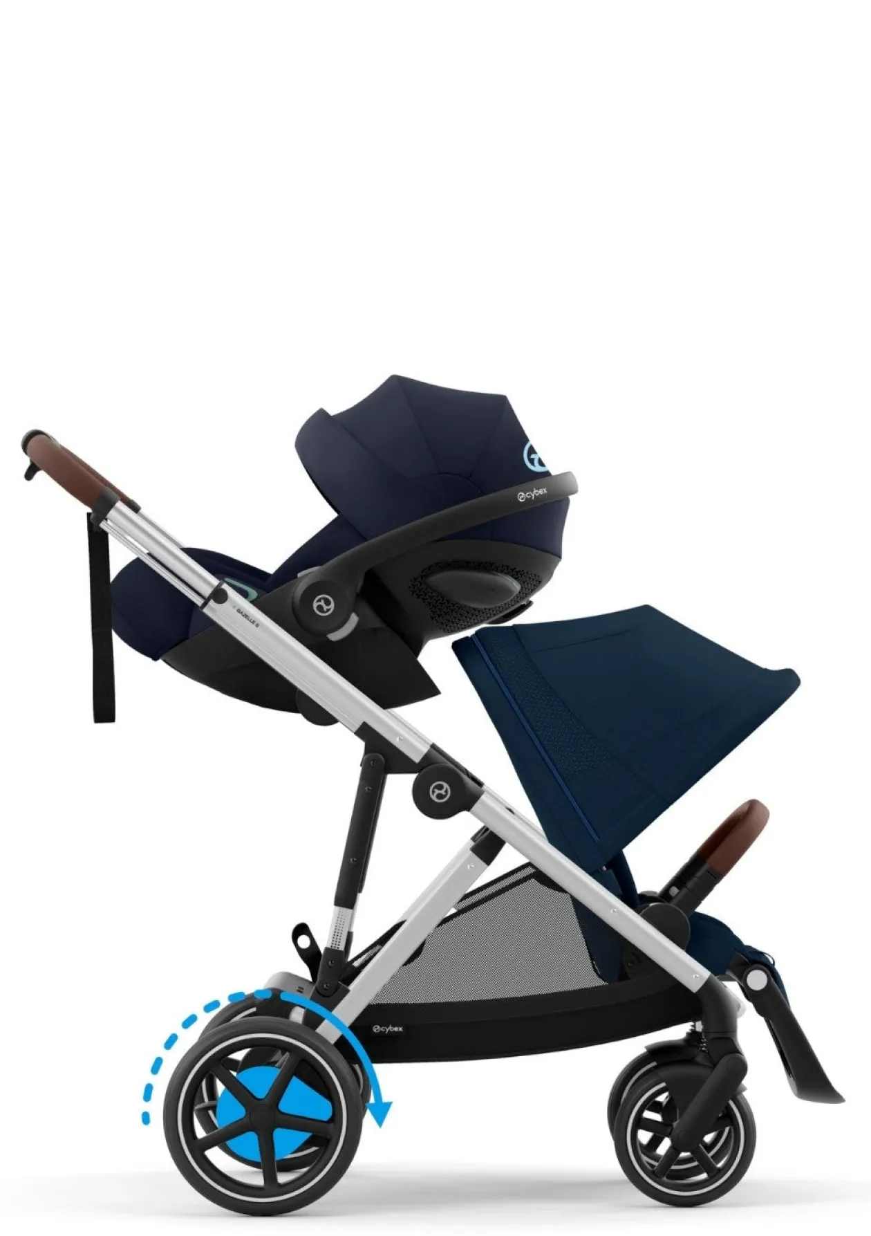 Kinderwagen 'e-Gazelle S' Silver / Ocean Blue