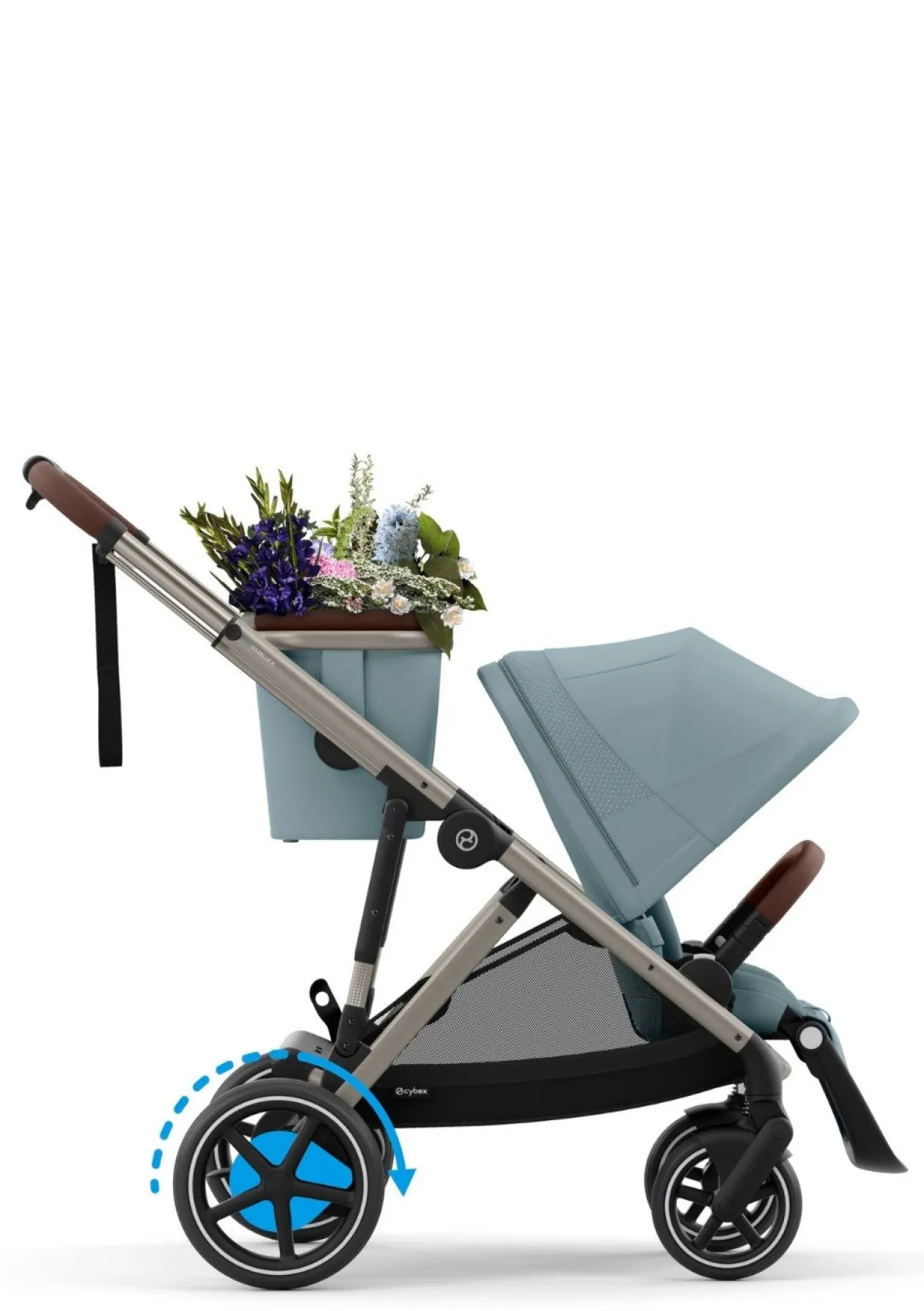 Kinderwagen 'e-Gazelle S' Taupe / Stormy Blue