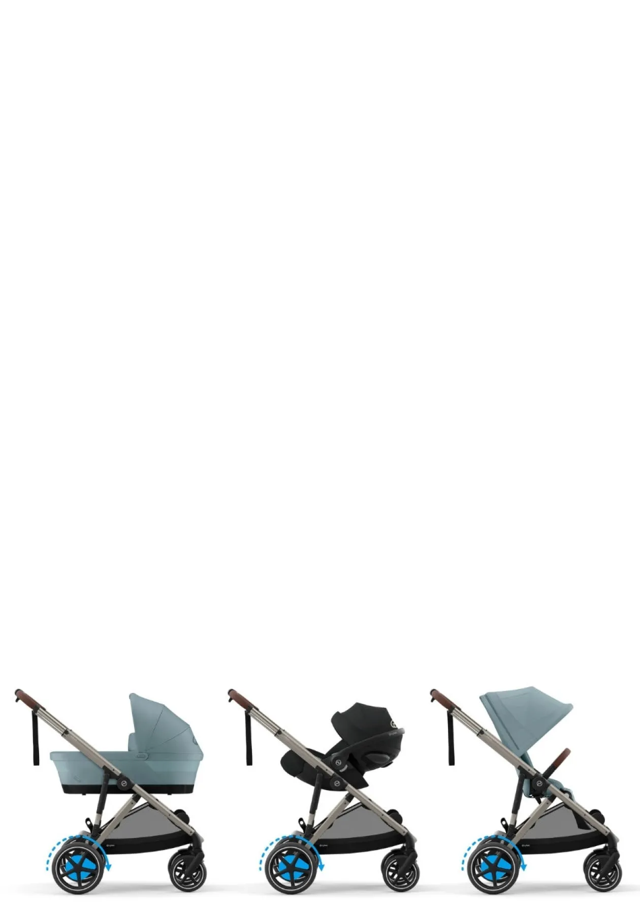 Kinderwagen 'e-Gazelle S' Taupe / Stormy Blue