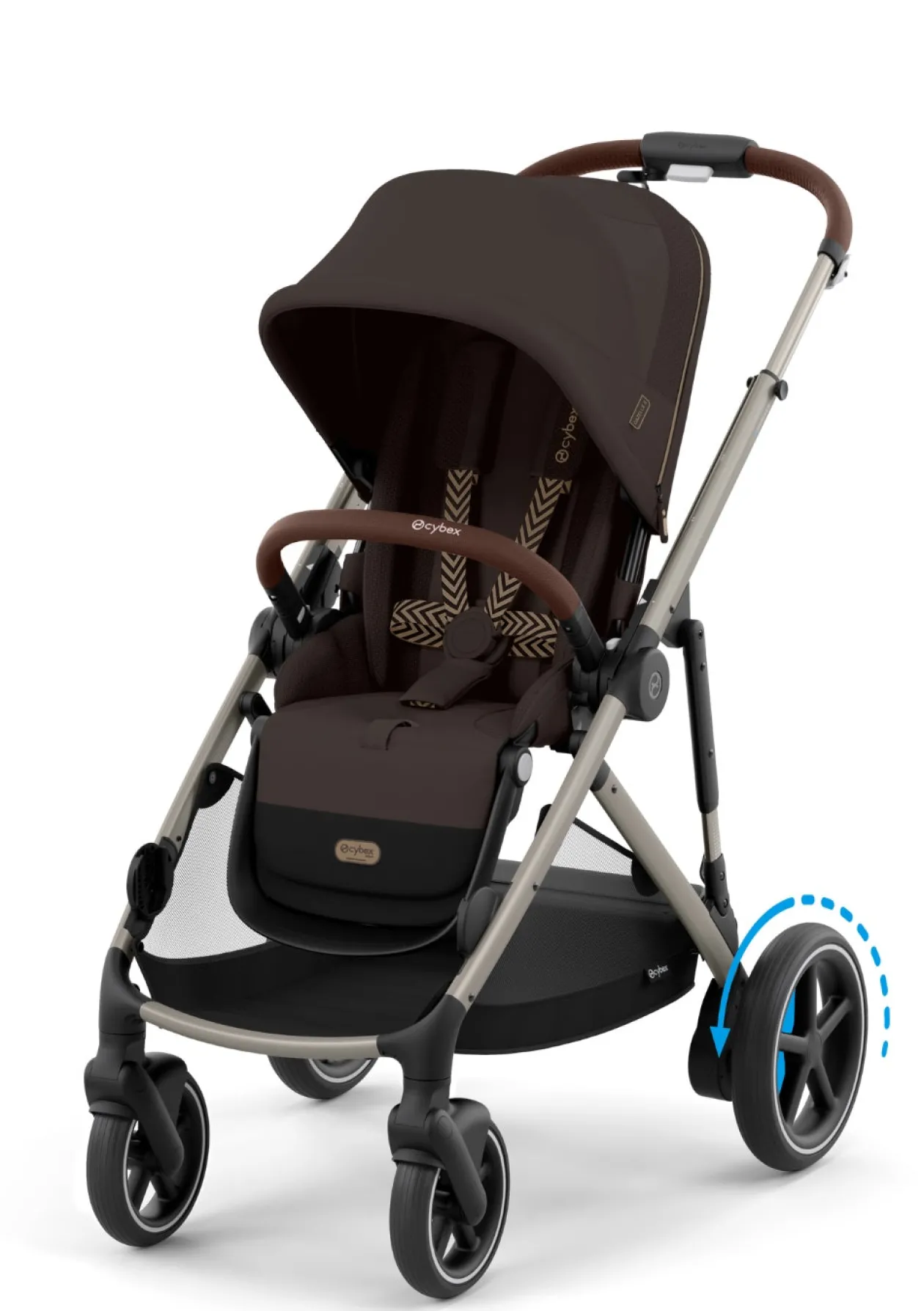 Kinderwagen 'e-Gazelle S' Taupe / Chocolate Brown