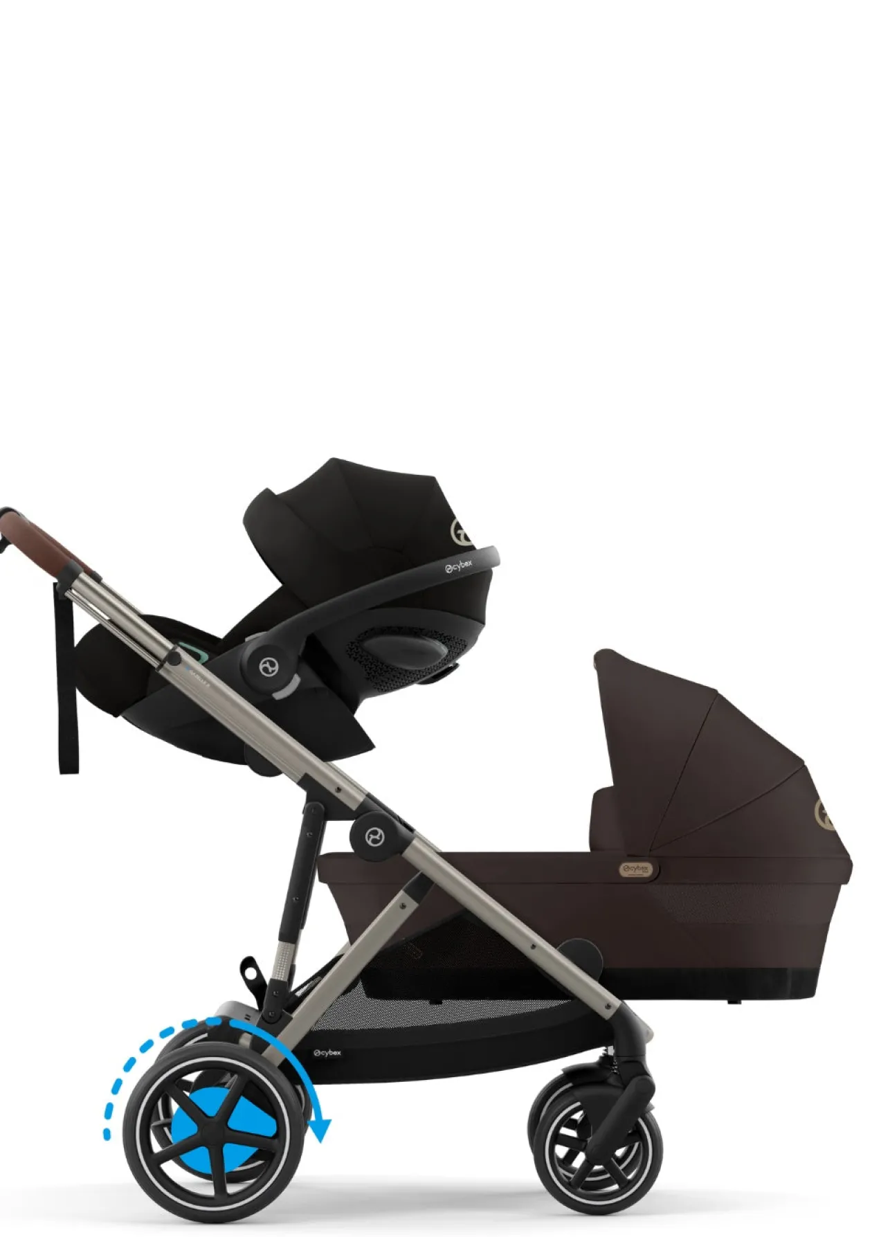 Kinderwagen 'e-Gazelle S' Taupe / Chocolate Brown