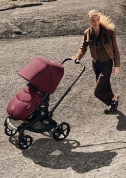 Kinderwagen-Set 'Fox 5 Renew' Schwarz / Dark Cherry