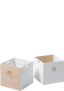 Kisten 'Wood' weiß/eiche