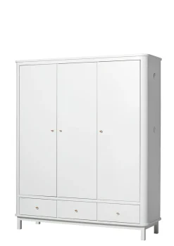 Kleiderschrank 'Wood' 3-türig weiss