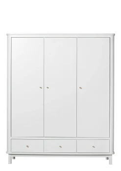 Kleiderschrank 'Wood' 3-türig weiss