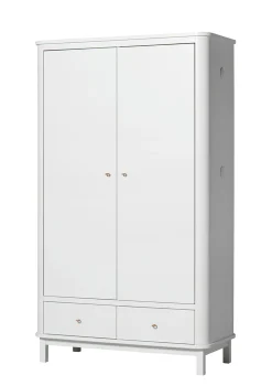 Kleiderschrank 'Wood' 2-türig weiss