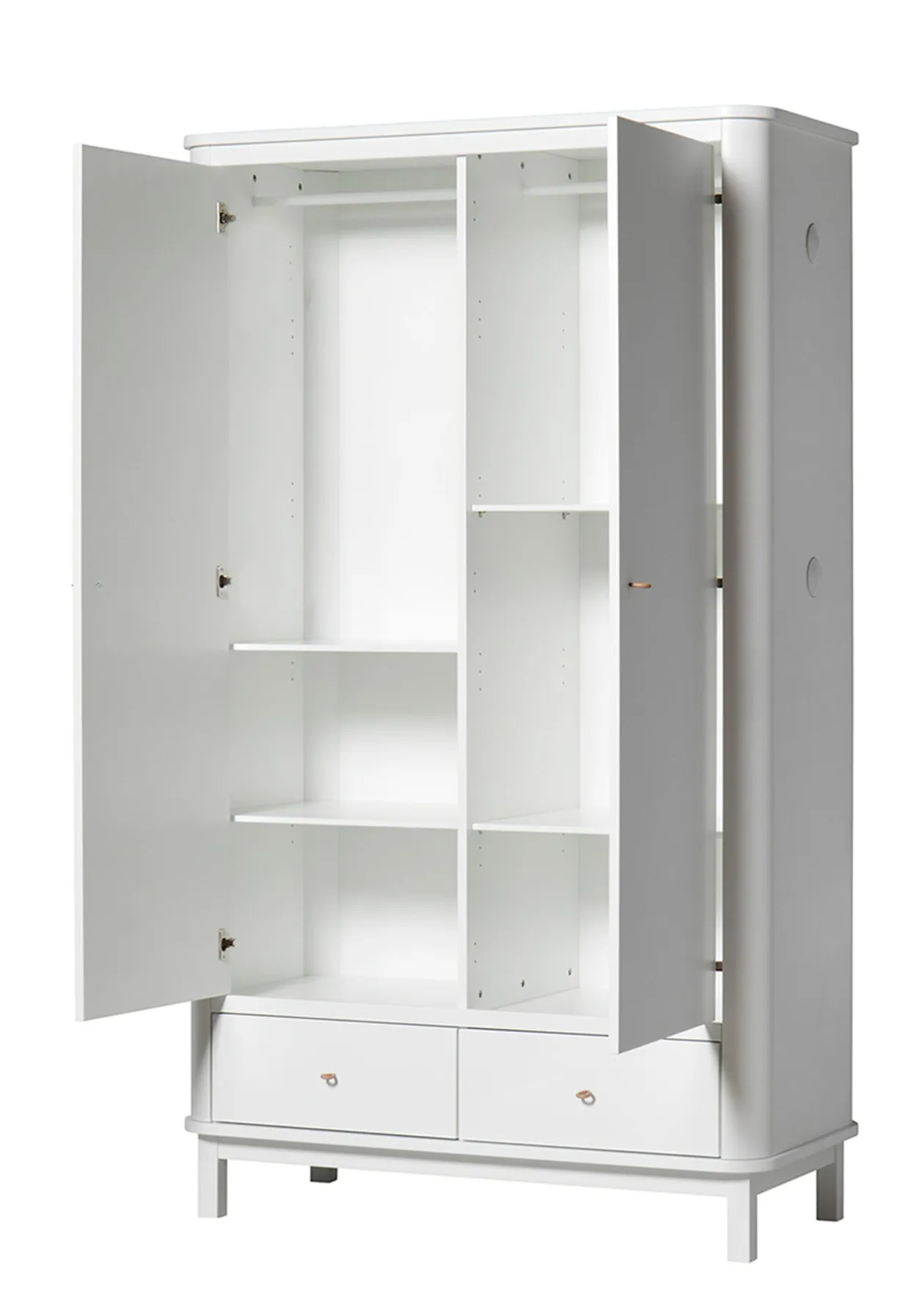 Kleiderschrank 'Wood' 2-türig weiss