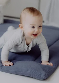 Krabbeldecke Mini Piqué Essential Blau 120 x 120 cm