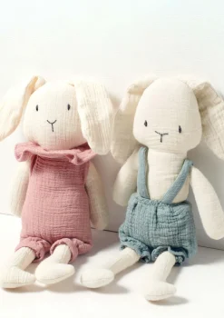 Kuscheltier Musselin Hase Ben Natur-Jade