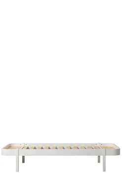 Lounger Bett 'Wood' weiß 200 x 90/120 cm