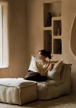 Lounge-Sessel 'Linen Lounger' Beige