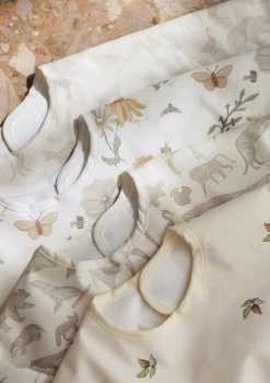 Lätzchen mit Ärmeln 'Animals' Nougat