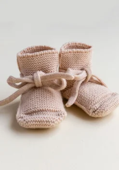 Merino Baby Booties Apricot