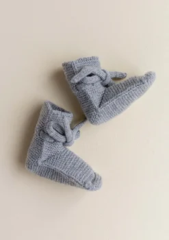 Merino Baby Booties Grey Melange