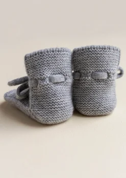 Merino Baby Booties Grey Melange