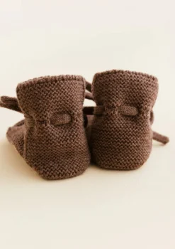 Merino Baby Booties Mocha