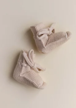 Merino Baby Booties oat