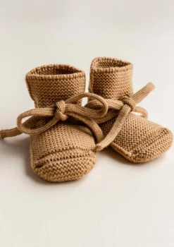 Merino Baby Booties Ochre