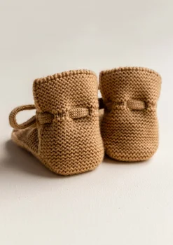 Merino Baby Booties Ochre