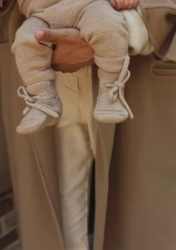 Merino Baby Booties Sand