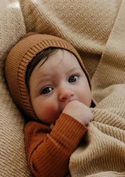 Merino Bonnet 'Dolly' Terracotta