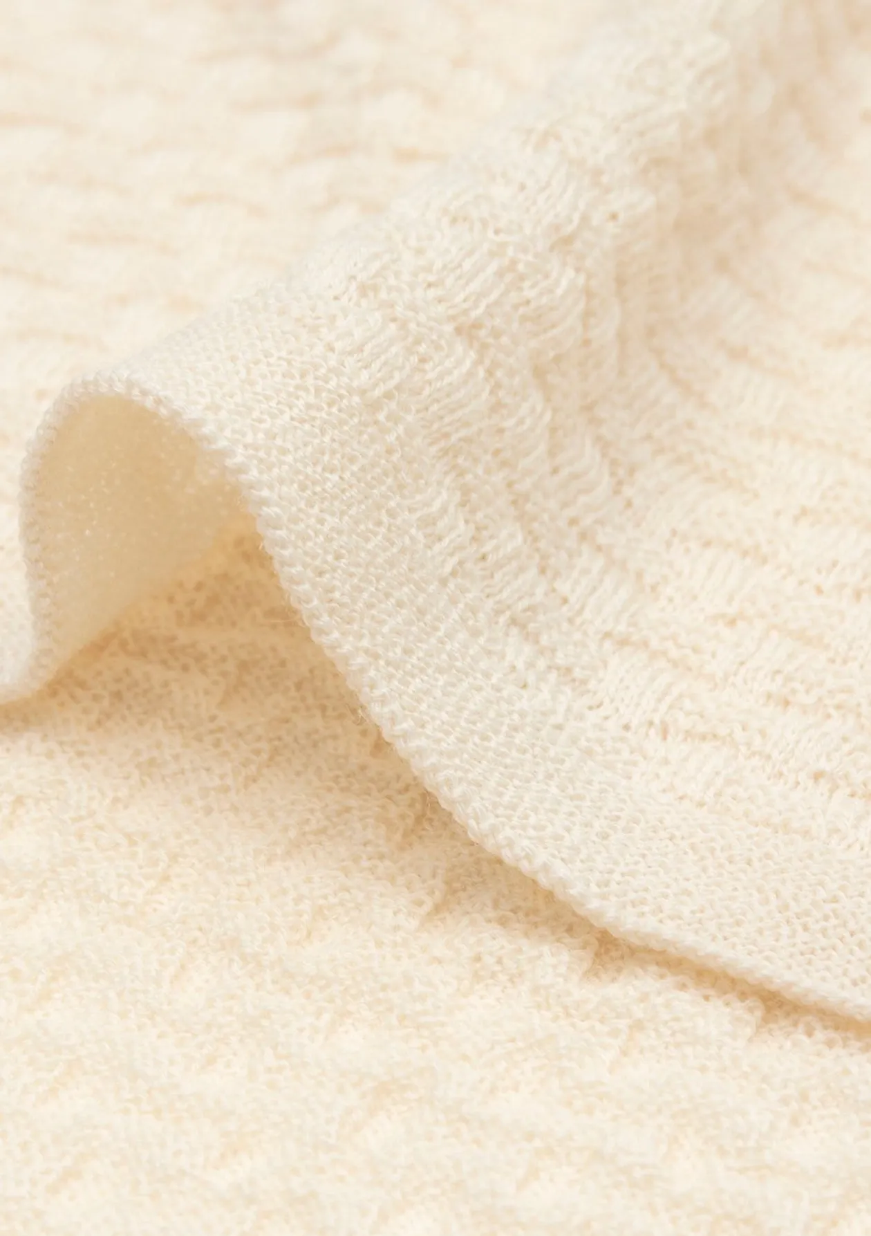 Merino Decke 'Weave Knit' Oatmeal 150 x 100 cm