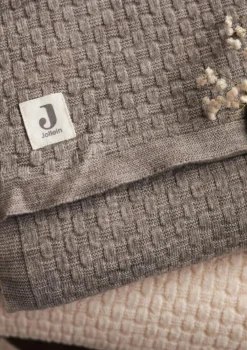 Merino Decke 'Weave Knit' Oatmeal 150 x 100 cm