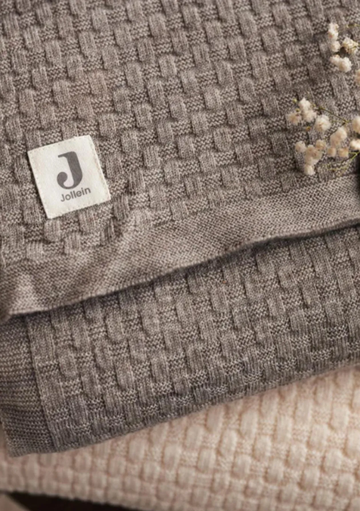 Merino Decke 'Weave Knit' Oatmeal 150 x 100 cm