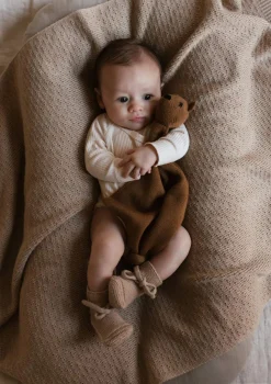 Merino Schmusetuch 'Teddy Tokki' Chocolate