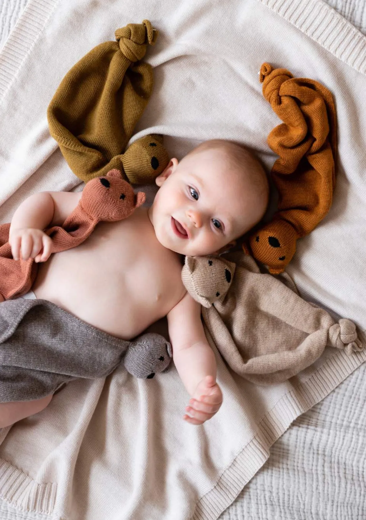 Merino Schmusetuch 'Teddy Tokki' Sand