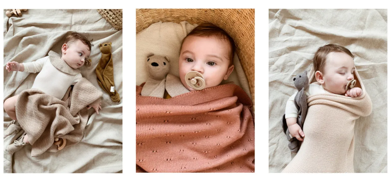 Merino Schmusetuch 'Teddy Tokki' Mustard