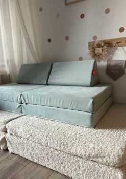 Mini Spielsofa Velours Minz Hellgrün